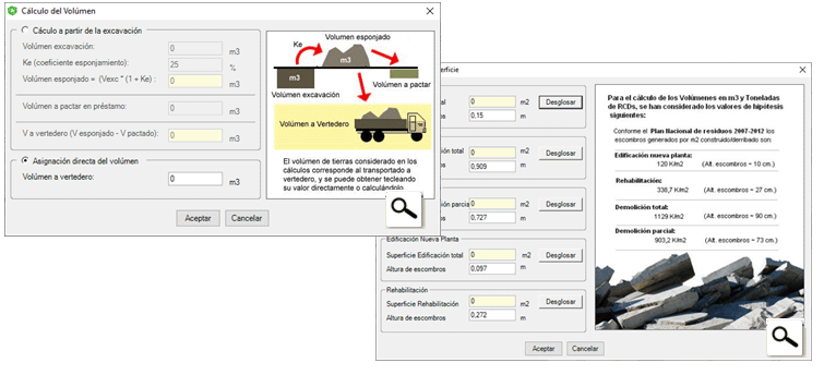 Toma de datos: volumen de tierras de excavaci�n y superficie construida o derribada: Ampliar